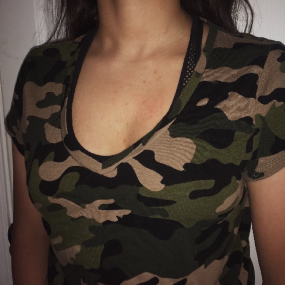 Camo V Neck Shirt